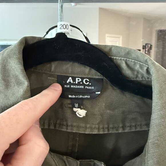 A.P.C. Khaki Mount Parka Size 36 Color Green - Picture 2 of 5